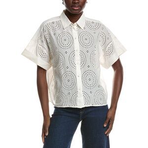 Boss By Hugo Boss Womens Boss Hugo Boss Bisenas Eyelet Shirt, White